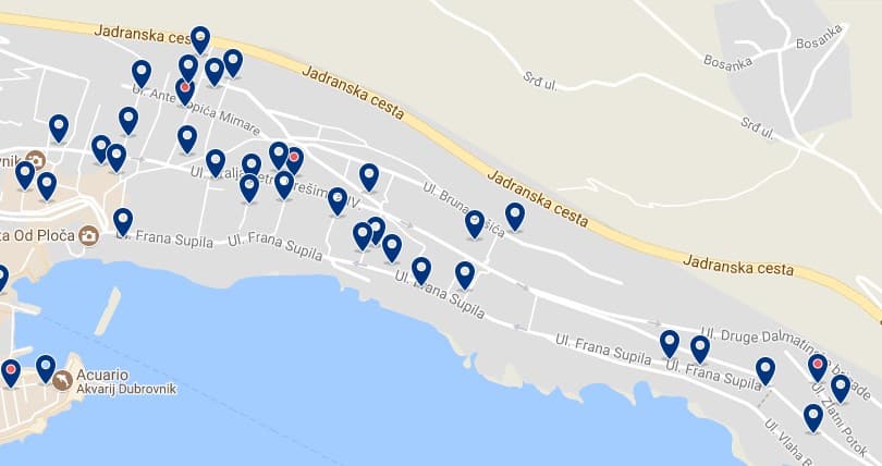 Alojamiento en Ploce - Clica sobre el mapa para ver todo el alojamiento en esta zona