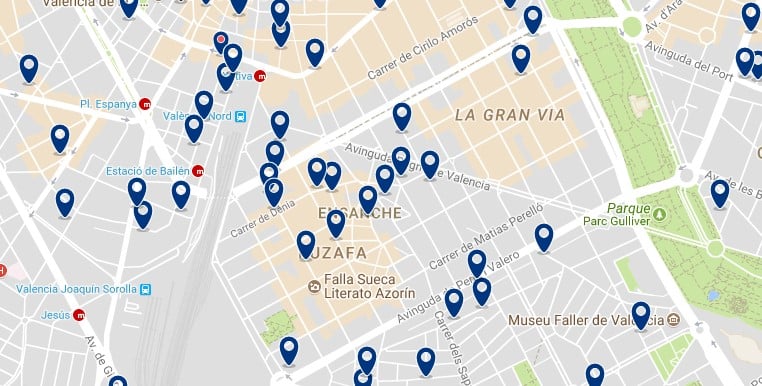 Alojamiento en Eixample - Clica sobre el mapa para ver todo el alojamiento en esta zona