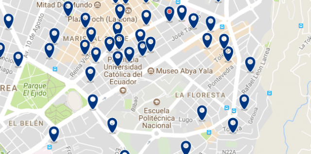 Accommodation in La Floresta - Click on the map to see all available accommodation in this area