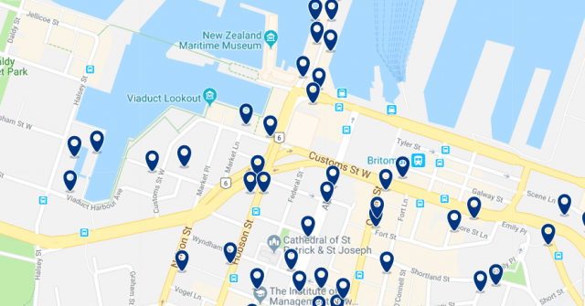 Alojamiento en Viaduct Harbour - Clica sobre el mapa para ver todo el alojamiento en esta zona