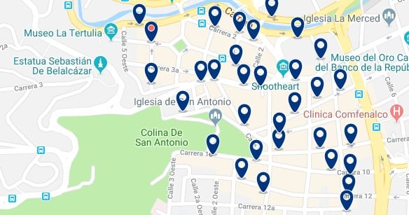 Accommodation in West Cali - Click on the map to see all available accommodation in this area