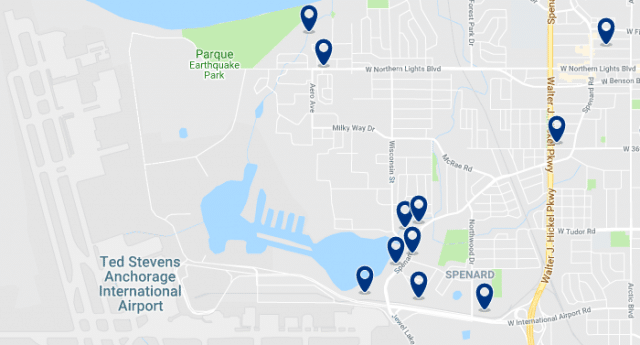 Accommodation near Ted Stevens International Airport – Click on the map to see all available accommodation in this area