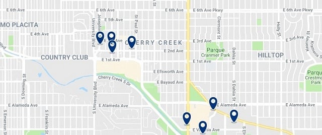 Accommodation in Cherry Creek - Click on the map to see all available accommodation in this area