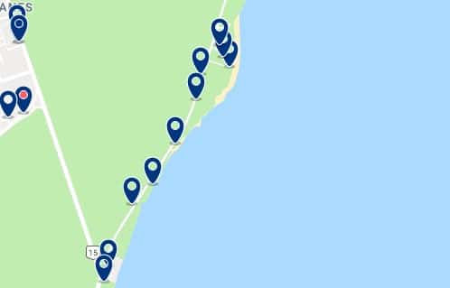Accommodation in Playa Paraíso - Click on the map to see all available accommodation in this area