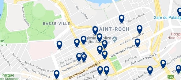 Accommodation in Saint-Roch - Click on the map to see all available accommodation in this area