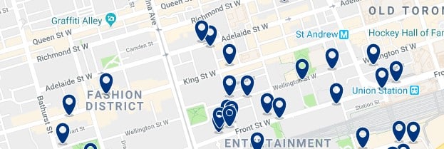 Alojamiento en Fashion District - Clica sobre el mapa para ver todo el alojamiento en esta zona