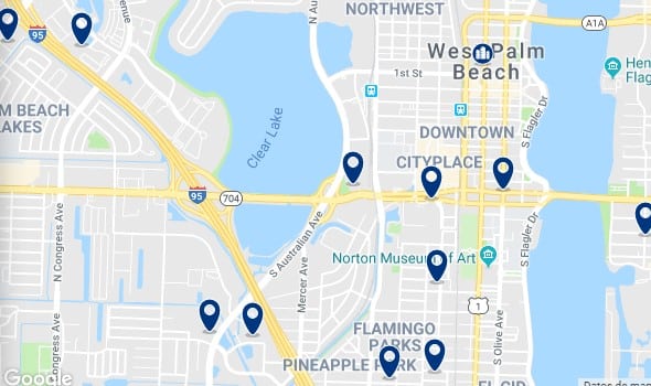 Accommodation in West Palm Beach - Click on the map to see all accommodation in this area