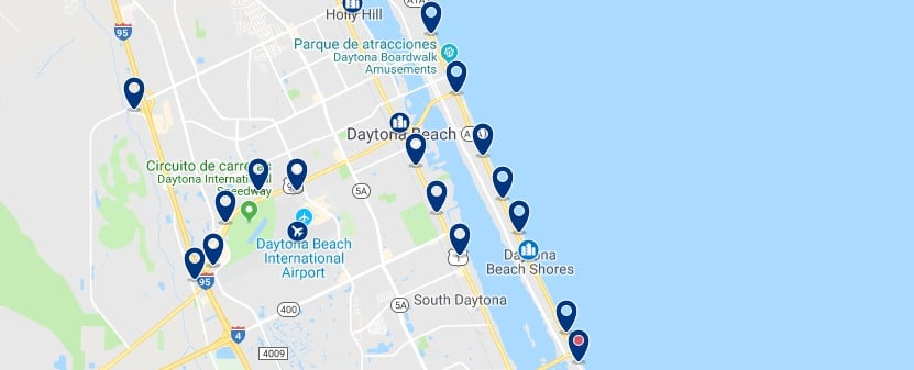 Accommodation in Daytona Beach Shores - Click on the map to see all available accommodation in this area