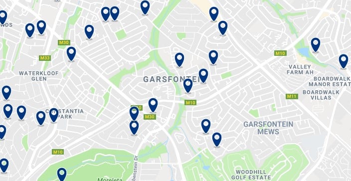 Alojamiento en Garsfontein - Click on the map to see all available accommodation in this area