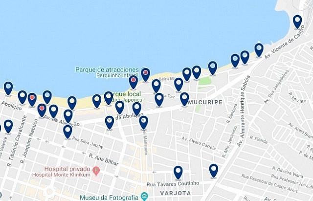 Accommodation in Mucuripe - Click on the map to see all available accommodation in this area