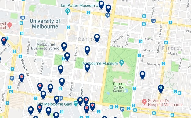 Accommodation in Carlton - Click on the map to see all available accommodation in this area