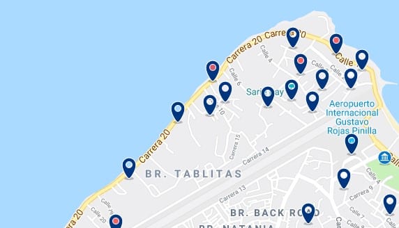 Accommodation in North San Andrés - Click to see all available accommodation on a map