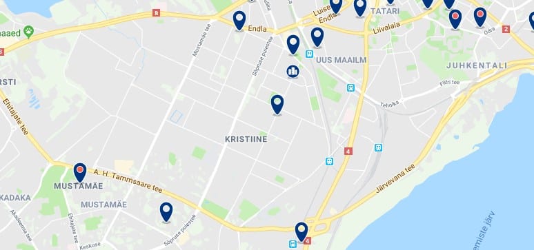 Accommodation in Kristiine - Click on the map to see all available accommodation in this area