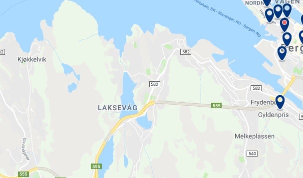 Accommodation in Laksevåg - Click to see all available accommodation on a map