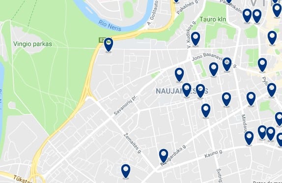 Accommodation in Naujamiestis - Click on the map to see all available accommodation in this area