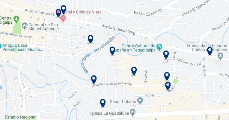 Accommodation in Colonia Palmira - Click on the map to see all accommodation in this area