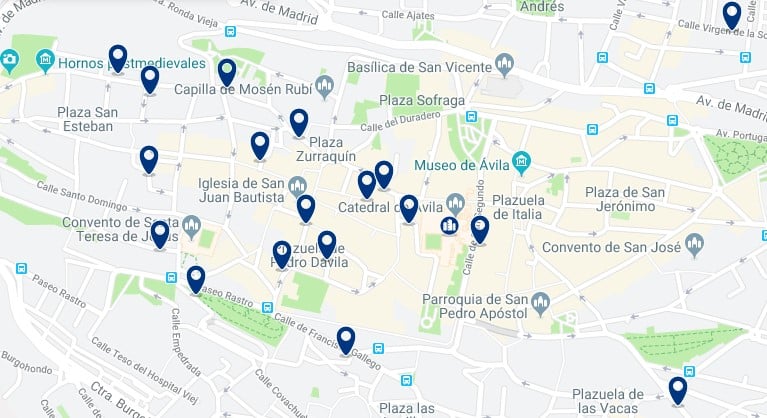 Alojamiento en el Recinto Amurallado de Ávila - Haz clic para ver todos el alojamiento disponible en esta zona