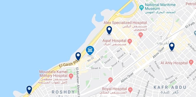 Alojamiento cerca del Al-Salam Theatre - Clica sobre el mapa para ver todo el alojamiento en esta zona