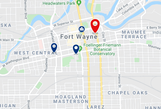 Alojamiento en el Downtown de Fort Wayne - Haz clic para ver todo el alojamiento disponible en esta zona