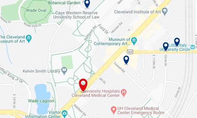 Alojamiento cerca del Museo de Historia Natural de Cleveland - Clica sobre el mapa para ver todo el alojamiento en esta zona