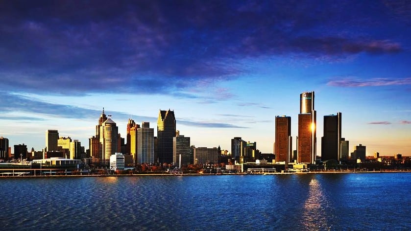 Vistas de Detroit desde Windsor, una de las mejores zonas donde hospedarse en Detroit