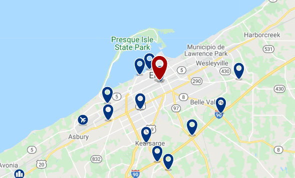 Alojamiento en Erie Bayfront - Haz clic para ver todo el alojamiento disponible en esta zona