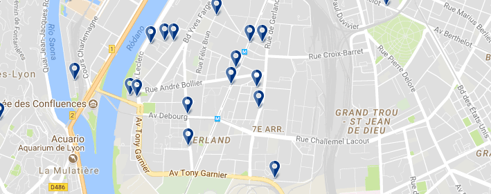 Alojamiento en el Distrito 7 - Clica sobre el mapa para ver todo el alojamiento en esta zona