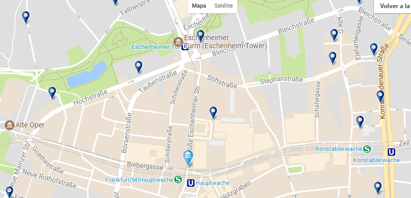 Accommodation in Frankfurt - Innenstadt - Click on the map to see all accommodation options in this area