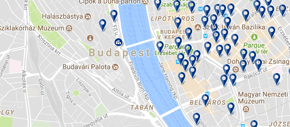 Alojamiento en Lipótváros-Belváros - Clica sobre el mapa para ver todo el alojamiento en esta zona