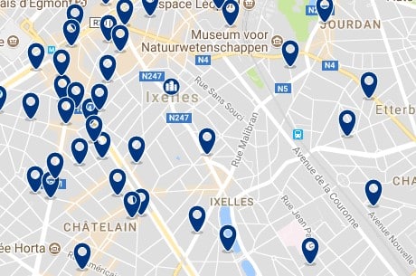 Accommodation in Ixelles - Click on the map to see all available accommodation in this area
