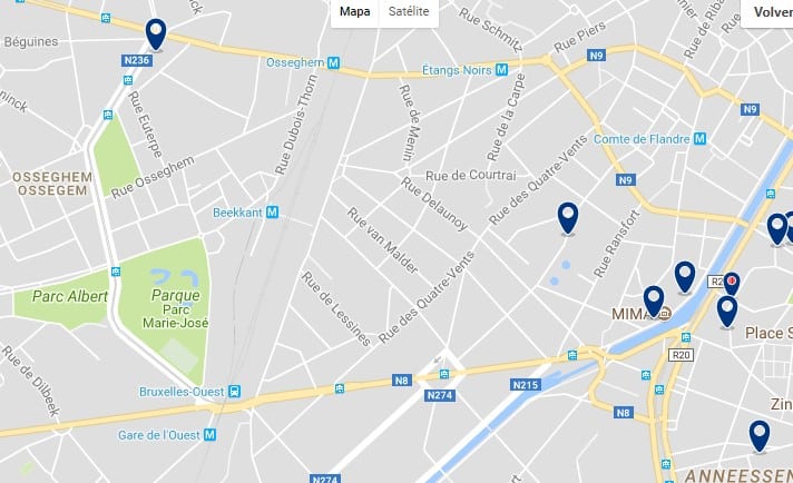 Accommodation in Molenbeek - St Jean - Click on the map to see all available accommodation in this area