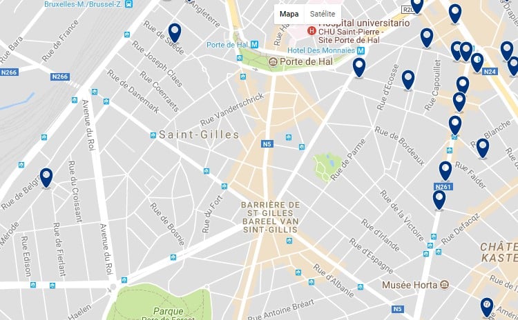 Accommodation in Saint-Gilles - Click on the map to see all available accommodation in this area