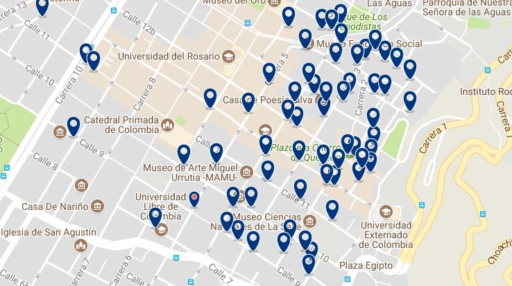 Alojamiento en La Candelaria - Clica sobre el mapa para ver todo el alojamiento en esta zona