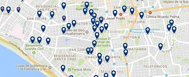 Accommodation in San Isidro - Click on the map to see all available accommodation in this area
