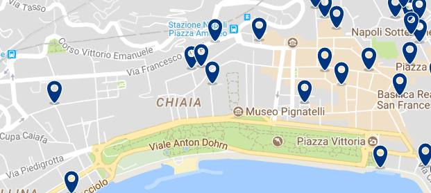 Alojamiento en Chiaia - Clica sobre el mapa para ver todo el alojamiento en esta zona