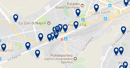 Staying in Fruorigrotta – Click on the map to see all available accommodation in this area