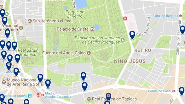 Accommodation near Parque del Retiro - Click on the map to see all available accommodation in this area