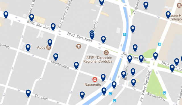 Accommodation near the Paseo de las Artes - Click on the map to see all available accommodation in this area