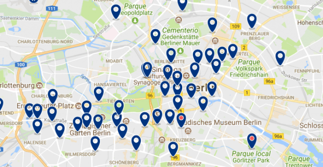 Alojamiento en Mitte - Clica sobre el mapa para ver todo el alojamiento en esta zona