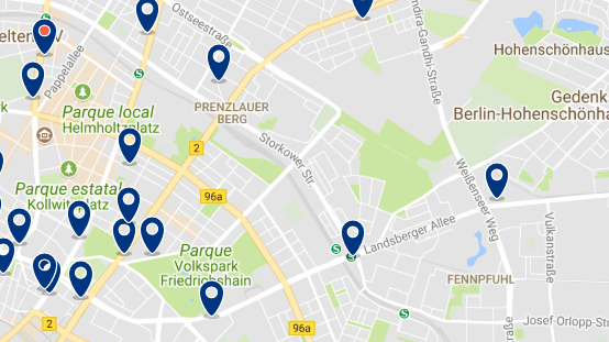 Alojamiento en Prenzlauer Berg - Clica sobre el mapa para ver todo el alojamiento en esta zona