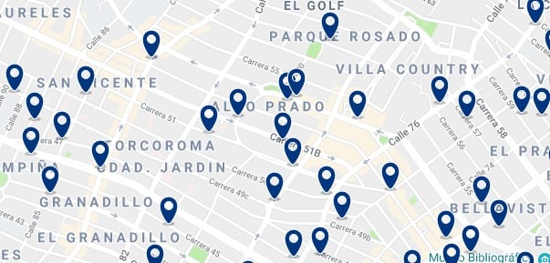 Accommodation in Alto Prado - Click on the map to see all available accommodation