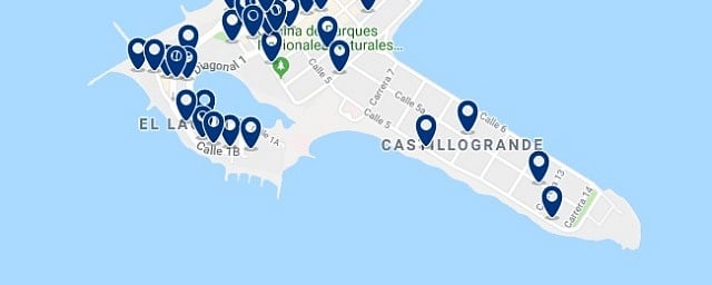 Accommodation in El Laguito - Click on the map to see all available accommodation in this area