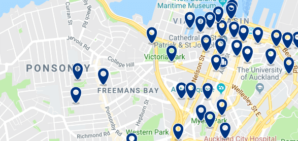 Accommodation in Ponsonby - Click on the map to see all available accommodation in this area