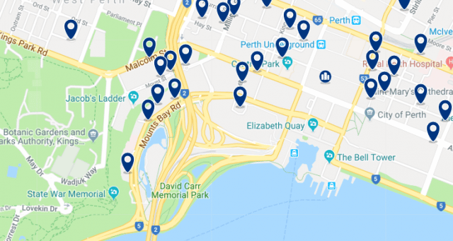 Accommodation in CBD - Click on the map to see all available accommodation in this area
