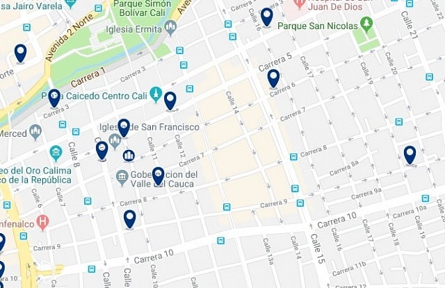 Accommodation in Historic Center - Click on the map to see all available accommodation in this area