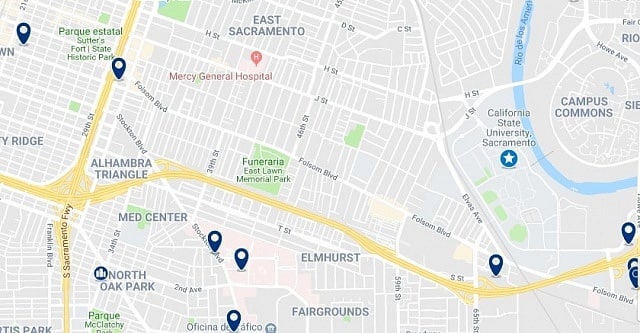 Alojamiento en East Sacramento - Haz clic para ver todo el alojamiento disponible en esta zona