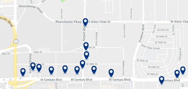 Accommodation near LAX – Click on the map to see all available accommodation in this area