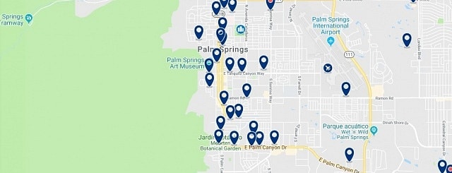Accommodation in Palm Springs - Click on the map to see all available accommodation in this area