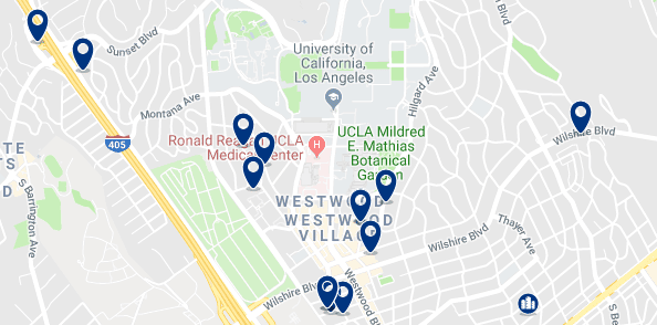 Accommodation in Westwood L.A - Click on the map to see all available accommodation in this area
