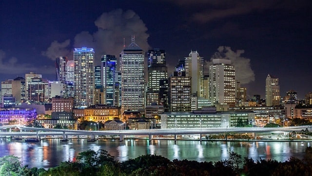 Vistas del CBD desde South Brisbane, una de las mejores zonas donde dormir en Brisbane